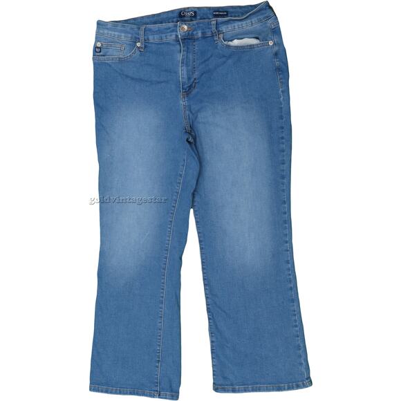 Chaps Mid Rise Crop Kick Denim Jeans 32 - Picture 1 of 4
